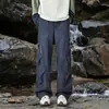 Pantalones personalizados/forrados de polar para otoño e invierno, pantalones impermeables para hombre para exteriores, marca de moda, pantalones de trabajo rectos holgados, estilo grueso