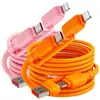 Cable de Datos de Carga Rápida USB Cuatro en Uno 240W/27Wpd Adecuado para Teléfono Móvil Huawei Apple Samsung Honor Cable de Carga