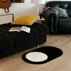 Alfombra de Casa Minimalista Tufted de Alto Nivel en Blanco y Negro, Felpudo de Baño, Alfombra Decorativa para Sofá de Sala de Estar