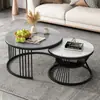 Mesa de centro em rocha nórdica para sala de estar, apartamento pequeno, mesa de centro redonda, mesa pequena, mesa de chá moderna criativa, suporte de chá de metal