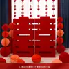 Enfeites Tridimensionais de Personagem Dupla Felicidade para Casamento, Decoração de Quarto Novo, Quarto, Sala de Estar de Casamento, Arranjo de Quarto de Casamento, Suprimentos de Casamento, Dupla Felicidade Tridimensional