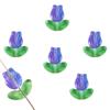 Pétalos de tulipán de vidrio con degradado colorido, hojas de flores, material de cuentas para bricolaje, pulseras, pendientes, accesorios de joyería
