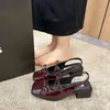 Sandalias Cerradas de Punta con Lazo Grande Estilo Francés, Elegantes y Versátiles, Tacón Grueso, Nuevo Modelo Verano 2026, Impresionantes Tacones Altos para Uso en Exteriores