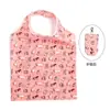 Estilo K de Bolsa Dobrável Criativa Ecológica T190 Tecido Floral de Poliéster Bolsa para Celular Portátil Bolsa de Compras de Supermercado Bolsa de Compras de Mercearia