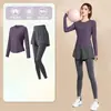 Conjunto esportivo profissional para corrida feminina, novo traje de fitness de verão respirável de secagem rápida, conjunto de yoga de alta qualidade de manga curta