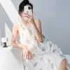 Camisón de Algodón Nube para Mujer Estampado de Cuadros de Corazones Encaje con Lazo Dulce Lindo Simple Casual Ropa de Casa