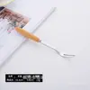 Mango de Madera de Haya Acero Inoxidable Cuchara, Tenedor y Palillos Juego de Vajilla Cuchillo para Bistec Hotel Cuchara para Pasteles y Postres Tenedor para Frutas