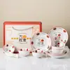 Conjunto de Tigelas de Presente para Todas as Ocasiões, Conjunto de Tigela e Prato de Cerâmica Estilo Chinês, Caixa de Presente, Louça, Presente de Inauguração, Lembrança