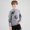 Suéter 100% Lã Pura Infantil Novo Estilo para Meninos e Meninas, Suéter Base de Tricô com Gola Meia-Alta Engrossada para Crianças Maiores, Suéter Quente