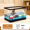 Tanque de Agua, Tanque de Corriente, Paisajismo, Tanque Ecológico para Tortugas, Sala de Estar, Tanque para Tortugas de Escritorio en Casa, Tanque Transparente de Plástico para Peces Dorados, Acuario