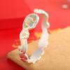 El carácter pie de plata plata 9999 moda calco zorro de nueve colas dorado pulsera de flor de cerezo damas nicho todo-partido pulsera abierta