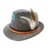 Venta Caliente Oktoberfest Carnaval Alemán Sombrero de Senderismo Gris Compuesto Sombrero Jazz Sombrero de Fiesta Sombrero de Actuación para Adultos