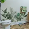 Hs4518N Pegatinas de Pared de Plantas Tropicales Verdes para Acuarela Hoja de Palma Monstera Estilo Fresco Simple Pegatinas de Decoración de Pared