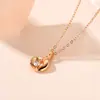 Popular Collar de Anillo Mobius Hueco de Tiktok para Mujer, Simple y de Moda 2025 Nueva Cadena para Clavícula Venta al por Mayor