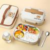 Qifeng Fiambrera Térmica Bento Separada Estudiante de Primaria Oficinista Plato de Cena Compartimentado Set de Fiambrera de Acero Inoxidable 304