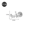 Liga de titânio F136 amor 0.9 dente cobra filhote de cachorro formato de coração parafuso de dente interno haste de fundo plano piercing de lábio orelha osso joia