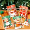 Saco de Presente de Natal Desenho do Papai Noel Saco para Embrulhar Presente Sacola para Lembrancinha de Festa de Natal Estudantil