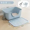 Bandeja de arena para gatos semi-cerrada extra grande, inodoro para gatos para gatitos, tapete anti-salpicaduras, mayorista fabricante de artículos para mascotas