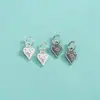 Acessórios de Prata de Lei S925 Pingente Trevo de Quatro Folhas Coração de Pêssego Pingente de Coração Pulseira de Corda Trançada DIY Pingente de Pulseira de Cristal