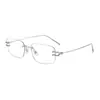 Novo Estilo Puro e Desejável Feminino High-End Intelectual Artístico Armação Estreita Armação Grande Sem Aro Titânio Armações de Óculos Fabricante Danyang Atacado Tendência