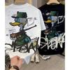 Verano nueva playera casual de manga corta con estampado de pato para hombre, marca de moda, combinable, holgada, cuello redondo, playera de media manga Ruan guapo