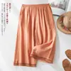 Calça Cropped de Sarja de Algodão e Linho Vintage Elegante Casual de Renda para Primavera e Outono Cintura Alta Emagrecedora Venda por Atacado Transfronteiriça