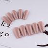 Uñas Postizas Cuadradas de Longitud Media de Color Puro Producto Terminado Capa Selladora Brillante UV Manicura Portátil Resistente al Desgaste Uñas Postizas Producto Terminado Tira