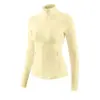 Top Fitness Feminino Manga Longa com Zíper Gola Alta Afinando a Cintura Jaqueta de Yoga Respirável Pilates Treinamento Roupa Esportiva Cardigan
