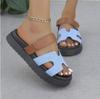 26 Zapatos de Exterior de Nuevo Estilo con Suelas Gruesas, Diseño de una Sola Tira, Talla Grande, Transpirables, Sandalias de Moda Tendencia para Mujer