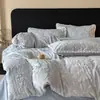 Juego de Ropa de Cama de Terciopelo de Leche Tallado 2026 Nuevo Engrosado Coral Terciopelo Invierno Sábana Funda de Edredón Ropa de Cama