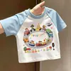 Camiseta de Dibujos Animados de Carreras con Estampado de Paw Patrol para Niños, Top Casual Versátil de Moda para Niños/Bebés