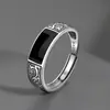 Anillo chapado en plata nueva marca de moda Joker alta gama patrón de moda anillo abierto para hombre y mujer anillo de comida venta directa de fábrica