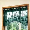 Cortina corta de encaje de gasa con diseño de arco multicolor, cortina para ventana salediza estilo pastoral, cortina para puerta, cortina de dormitorio, cortina sin agujeros, cortina para cubrir cosas feas