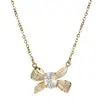 Collar Colgante Cuadrado de Cristal de Zirconia Incrustado de Mariposa, Tendencia de Moda Transfronteriza Europea y Americana, Joyería Sencilla de Nicho para Combinar