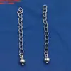 Cadena de Extensión de Plata de Ley con Cadena Plana Retorcida de Pez Pequeño con Cadena Retro Vieja DIY Hecha a Mano Cadena de Acabado con Cuentas