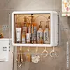 Caja de Almacenamiento de Pared sin Taladro Gabinete de Almacenamiento a Prueba de Humedad para Baño Montado en Pared Caja de Almacenamiento Magnética a Prueba de Polvo Caja de Almacenamiento de Especias para Cocina