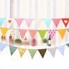 Decoración de fiesta de cumpleaños infantil bandera triangular de lunares de amor diseño de fiesta de cumpleaños de un año y un mes de bebé banderín de tirar