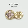 Fivela de Metal Quase Redonda com Trevo de Quatro Folhas de Strass Colorido Botões de Alta Qualidade para Casaco Terno Jaqueta Fivelas Decorativas de Pelo