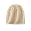 Cachemira 2026 Otoño/Invierno Nuevo Estilo para Mujer de Gama Alta Color Sólido Tejido de Punto Trenzado Engrosado Protección para las Orejas Calidez Tejido Sombrero de Ala Enrollada