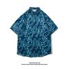 Camisa Vintage Estampada de Manga Curta da Tailândia Marca da Moda Unissex Solta Estilo Havaiano Praia Camisa para Casal Casaco da Moda