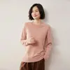 Malharia de Caxemira Malharia Base de Caxemira Feminina 2026 Novo Estilo Outono e Inverno Feminino Tricô de Gola Redonda Top Gola Baixa