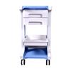 Carrito de doble cajón en stock, Carrito de almacenamiento móvil pequeño de burbujas pequeñas para instrumentos de belleza de escritorio, Moldeado por inyección de ABS de alta calidad, Estante