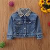 Samgamibaby Roupa Infantil Transfronteiriça Jaqueta Jeans Estampa Leopardo Infantil Estilo Ins Tops de Outono Jeans para Meninas