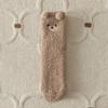 Calcetines de terciopelo coral de oso para mujer, invierno engrosado que no suelta pelusa, calcetines largos para dormir en casa, calcetines largos para piso, calcetines de dibujos animados con pompón de piel