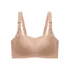Ropa Interior de Maternidad Mummy Tipo Camelia con Botón de Apertura Superior Sujetador de Lactancia de Maternidad Delgado Sin Aros Push-Up