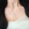 Collar Colgante de Rosa de Plata de Ley s925 para Mujer Circonita Cúbica Corte Rosa Brillante Exquisito Cadena para Clavícula Moderno Versátil Regalo