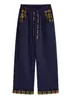 Moda de Comercio Exterior 2025 Otoño Nuevo Pantalones Holgados de Pierna Ancha con Empalme de Cuadros en Contraste y Caída Relajada