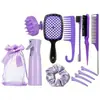 Set de Peines para Peluquería de 27 Piezas del Fabricante Combinación Botella con Spray Continuo Cepillo Masajeador Limpiador para Champú Peine Portátil para Peinar