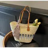 Bolsa de Mão Feminina Transfronteiriça Palha Bolsa de Praia 2026 Primavera Nova Bolsa Tote de Grande Capacidade Bolsa de Viagem Lazer