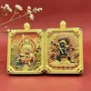 Estilo Tibetano Montanha Jiuhsa Ksitigarbha Oito Grandes Divindades Protetoras Thangka Pulseira de Contas Colar Pingente Relevo 3D